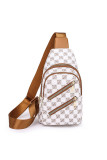 Monogrammed Zipper PU Sling Bag MOQ 3pcs