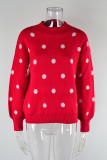 Polka Dot Knitting Pulllover Sweater 