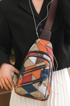 Geometric PU Zipper Sling Bag MOQ 3pcs