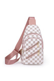 Monogrammed Zipper PU Sling Bag MOQ 3pcs