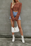 Hollowed Wave Knitting Pullover 