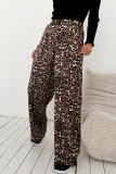 Leopard High Waist Wide Leg Pants