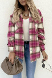 Plaid Button Up Pockets Shacket 