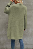 Plain Front Open Knitting Cardigan