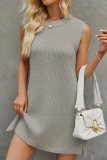 Sleeveless Split Knitting Sweater Dress