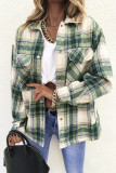 Plaid Button Up Pockets Shacket 