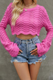 Hollowed Wave Knitting Pullover 