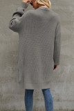 Plain Front Open Knitting Cardigan