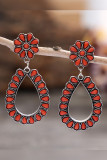 Red Turquoise Hollow Out Earrings MOQ 5pcs