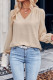 Plain V Neck Puff Sleeves Top 