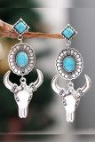 Turquoise Metal Bull Earrings MOQ 5PCs
