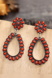 Red Turquoise Hollow Out Earrings MOQ 5pcs