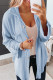 Sky Blue Roll Tab Sleeve Ribbed Cording Shacket