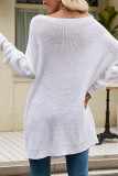 Plain Crochet Ripped Pullover Knit Sweater