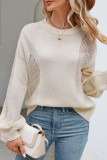 Plain Hollow Out Knit Pullover Sweaters
