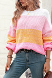 Colorblock Splicing Knitting Sweater