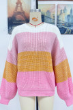 Colorblock Splicing Knitting Sweater