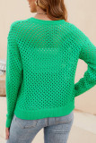 Hollow Eyelet Knitting Pulllover Sweater 