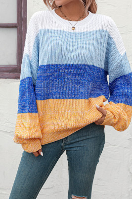 Colorblock Splicing Knitting Sweater