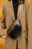 PU Leather Zipper Crossbody Chest Bag 
