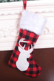 Buffalo Plaid Snowflake Reindeer Christmas Gift Bag 