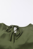 Green Cowl Neck Long Sleeve Elegant Blouse
