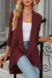 Cable Knit Front Open Cardigan