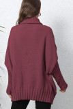 Plain Turtle Neck Cap Sleeves Sweater