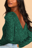 Sequin Glitter Long Sleeves Bodysuit 