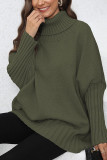 Plain Turtle Neck Cap Sleeves Sweater