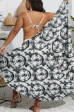 Printed Multiway One Piece Plus Size Beach Dress