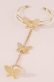 Alloy Spider Butterfly Bracelet With Ring MOQ 5pcs