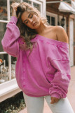Rose Exposed Seam Twist Open Back Oversized Sweatshirt