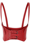 Spaghetti Buckle Leather Corset 