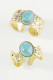 Graved Turquoise Ring MOQ 5pcs