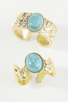 Graved Turquoise Ring MOQ 5pcs