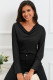 Black Cowl Neck Long Sleeve Elegant Blouse