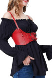 Spaghetti Buckle Leather Corset 
