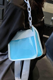 Button Closure Clear Chain Strap Shoulder Bag MOQ 3pcs