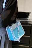 Button Closure Clear Chain Strap Shoulder Bag MOQ 3pcs