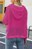 Eyelet Hooded Knitting Sweater 