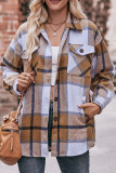 Button Up Pockets Plaid Shacket 