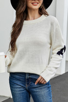 Letter A Print Knitting Pullover Sweater 