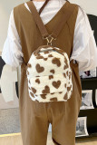 Cow Print Fleece Backpack 