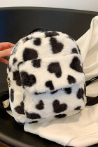 Cow Print Fleece Backpack 