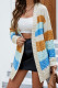 Colorblock Front Open Knitting Cardigan