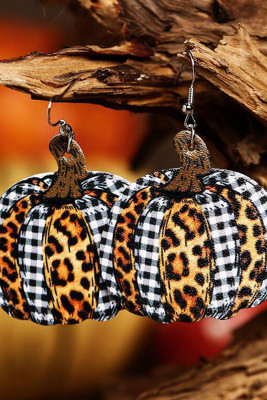 Halloween Pumpkin Leather Earrings 