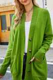 Button Up Pockets Knitting Cardigan