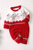 Christmas Reindeer Knitting Kids One Piece Romper  