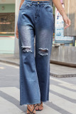 Ripped Distressed Flare Jeans 